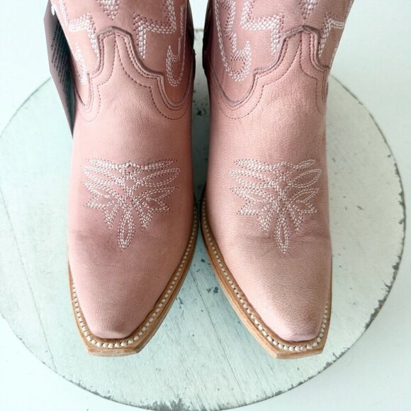 Lane SMOKESHOW Cowboy Bootie Womens 6 Pink Leather Western Cowgirl Ankle Boots - Picture 6 of 12
